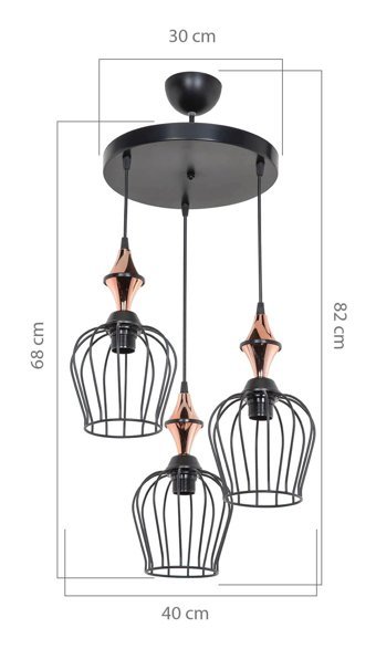 Luna Lighting 2803-6A-28 6'lı Çok Renkli Şapkalı Modern Metal Salon-Oturma Odası Avize