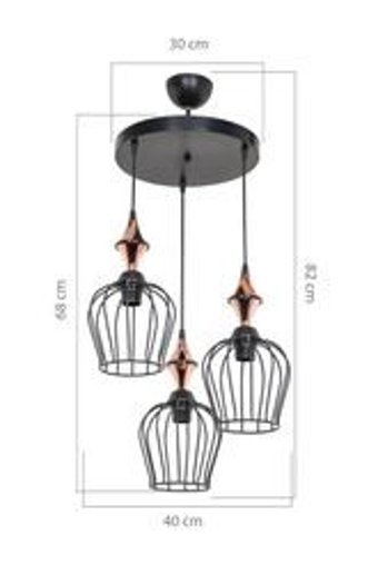 Luna Lighting 2803-6A-28 6'lı Çok Renkli Şapkalı Modern Metal Salon-Oturma Odası Avize