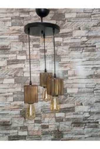 Woodhub Tekli Gri Sarkıt Modern Plastik Antre-Hol Avize