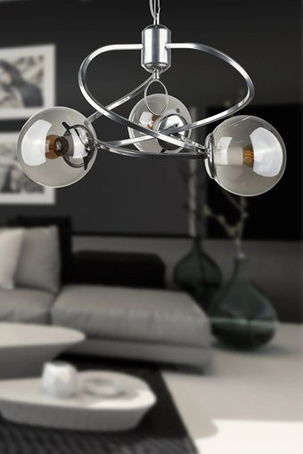 Woodhub 91-1 Tekli Gri Metal Modern Alüminyum Salon-Oturma Odası Avize