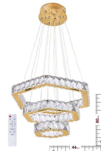 Ala Aydınlatma Tekli Gümüş Kristal Taşlı Modern Krom Salon-Oturma Odası Avize