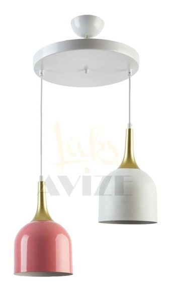 Fer Avize Daisy 3'lü Altın Sarkıt Modern Cam Salon-Oturma Odası Avize