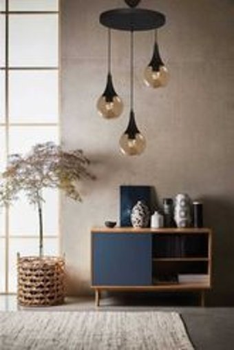 Turansoycraft Tekli Kahverengi Modern Plastik Salon-Oturma Odası Avize