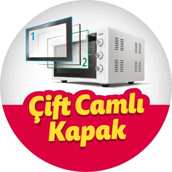 Simfer 4558 45 lt Izgaralı Dijital Modern Fanlı Midi Fırın Beyaz