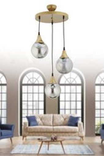 Lumenistanbul Dalya Tekli Beyaz Sarkıt Modern Plastik Salon-Oturma Odası Avize