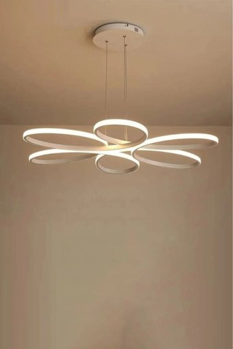 Rattam Wind Tekli Kahverengi Sarkıt Modern Bambu Salon-Oturma Odası Avize