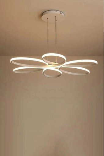 Rattam Wind Tekli Kahverengi Sarkıt Modern Bambu Salon-Oturma Odası Avize