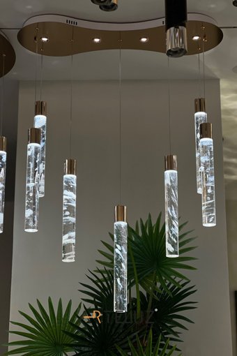 Arteluz Tekli Siyah Sarkıt Modern Alüminyum Antre-Hol Avize