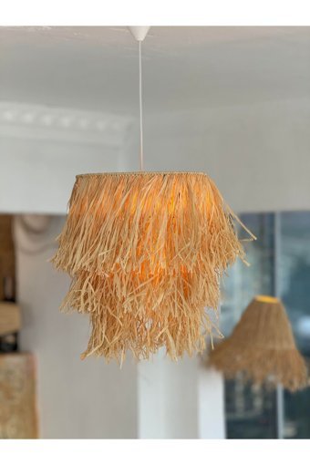 Şl Şef Light 4'lü Gri Otantik Ahşap Salon-Oturma Odası Avize