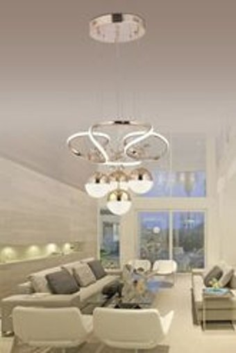 Manogrup Avize Aydınlatma Akses Karo 3'lü Beyaz Şapkalı Modern Plastik Salon-Oturma Odası Avize
