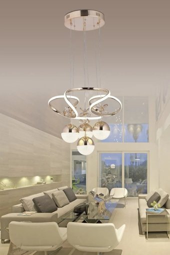 Manogrup Avize Aydınlatma Akses Karo 3'lü Beyaz Şapkalı Modern Plastik Salon-Oturma Odası Avize