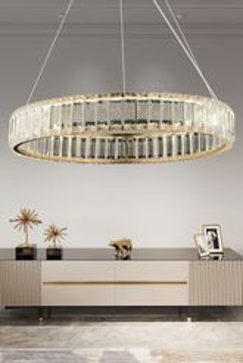 Apliqa Rocco Tekli Altın Sarkıt Modern Metal Salon-Oturma Odası Avize