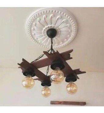 Osc Home Aydınlatma Tasarım 5'li Sarı Sarkıt Modern Metal Salon-Oturma Odası Avize