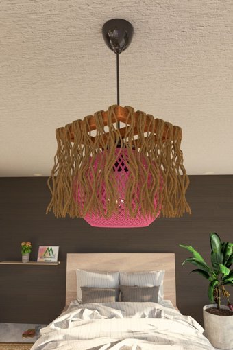 Gekahome Balerin Tekli Pembe Sarkıt Modern Plastik Bebek-Çocuk Odası Avize