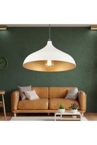 Apliqa Tekli Beyaz Kristal Taşlı Modern Metal Salon-Oturma Odası Avize
