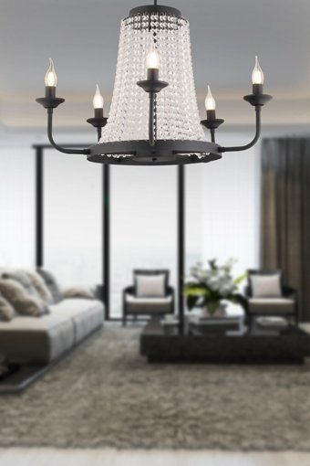 Apliqa Briella Tekli Haki Hasır Modern Hasır Salon-Oturma Odası Avize