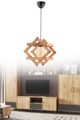 Bby Home & Desıgn Bello Tekli Gri Sarkıt Modern Kumaş Salon-Oturma Odası Avize