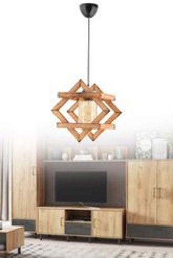 Bby Home & Desıgn Bello Tekli Gri Sarkıt Modern Kumaş Salon-Oturma Odası Avize