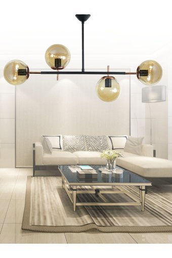 Homing Ayd-3656 Tekli Beyaz Metal Modern Metal Salon-Oturma Odası Avize