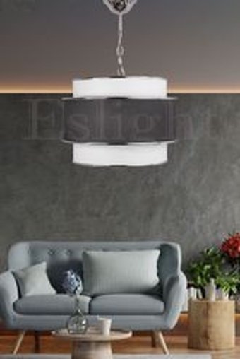 Abralight Milas Tekli Gri Pasta Modern Plastik Salon-Oturma Odası Avize
