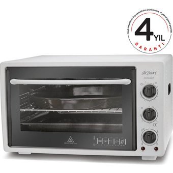 Arzum Cookart AR253 35 lt Izgaralı Klasik Fanlı Midi Fırın Beyaz
