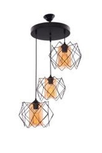 Tt Aydınlatma Tt006-3Y-Sy 3'lü Siyah Ledli Modern Alüminyum Salon-Oturma Odası Avize