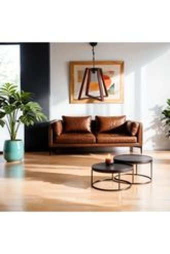 Hilalsan 7742K Tekli Bej Metal Modern Alüminyum Salon-Oturma Odası Avize