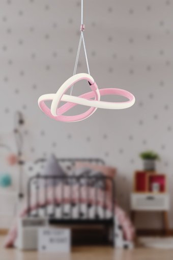 Dede Tekli Kahverengi Sarkıt Modern Kumaş Salon-Oturma Odası Avize