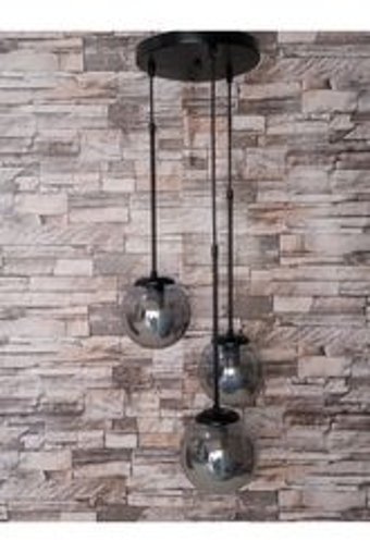 Woodhub Tekli Haki Rattan İskandinav Hasır Salon-Oturma Odası Avize