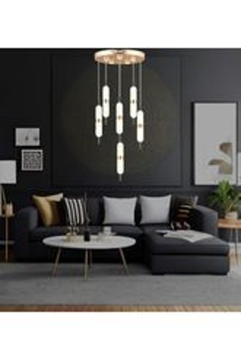 Lucea Berceto 3'lü Bej Sarkıt Modern Alüminyum Salon-Oturma Odası Avize