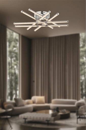 Elyus 4'lü Beyaz Ledli Modern Alüminyum Yatak Odası-Salon Avize