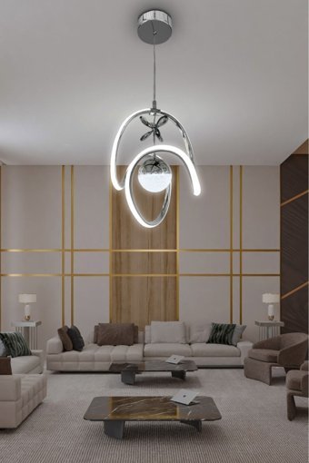 Ladco Aydınlatma A-5132-60-G Tekli Altın Ledli Modern Alüminyum Salon-Oturma Odası Avize
