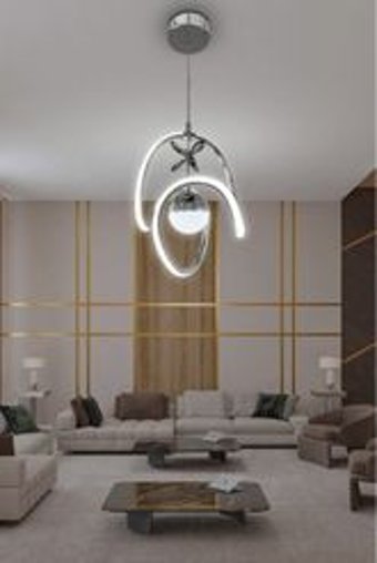 Ladco Aydınlatma A-5132-60-G Tekli Altın Ledli Modern Alüminyum Salon-Oturma Odası Avize
