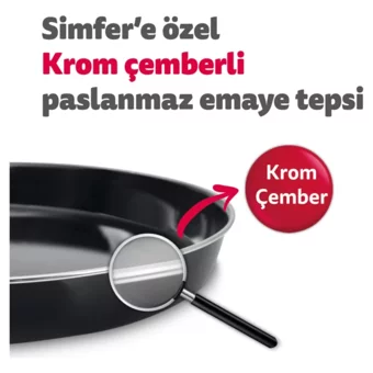 Simfer 4505 45 lt Izgaralı Klasik Fanlı Midi Fırın Kırmızı