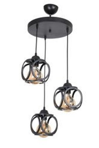 Fer Avize Tekli Siyah Metal Modern Metal Salon-Oturma Odası Avize