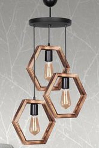 Felicity Mirror 13 Tekli Çok Renkli Ledli Modern Ahşap Mutfak-Salon Avize