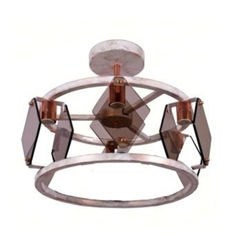 Luna Lighting 4458-30 Tekli Bej Hasır Rustik Metal Salon-Oturma Odası Avize