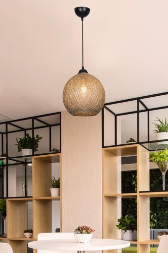 Fumo Home Tekli Siyah Ahşap Modern Ahşap Salon-Oturma Odası Avize