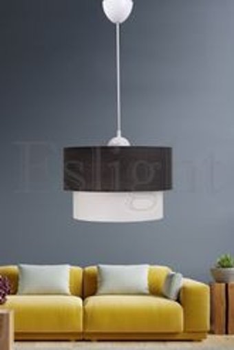 Abralight Tekli Gri Modern Plastik Salon-Oturma Odası Avize