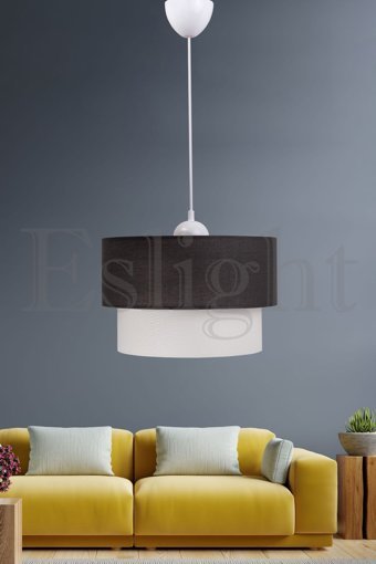 Abralight Tekli Gri Modern Plastik Salon-Oturma Odası Avize