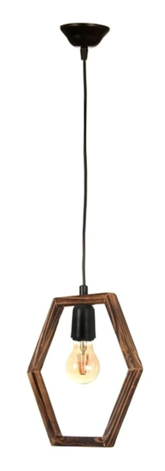 Woodhub Tekli Siyah Sarkıt Eskitme Ahşap Mutfak Avize