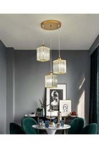 Homing Tekli Siyah Kumaş Modern Kumaş Salon-Oturma Odası Avize