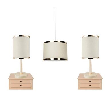 Luna Lighting Tekli Bej Metal Modern Metal Salon-Oturma Odası Avize