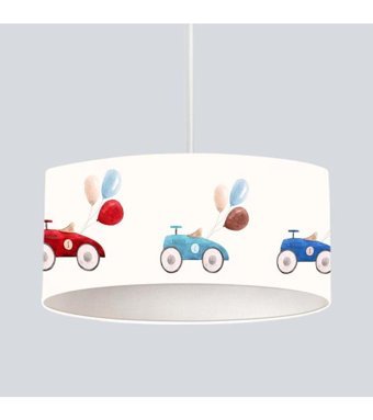 Ceritti Crttavzsvly-015 Tekli Çok Renkli Baskılı Modern Kumaş Bebek-Çocuk Odası Avize