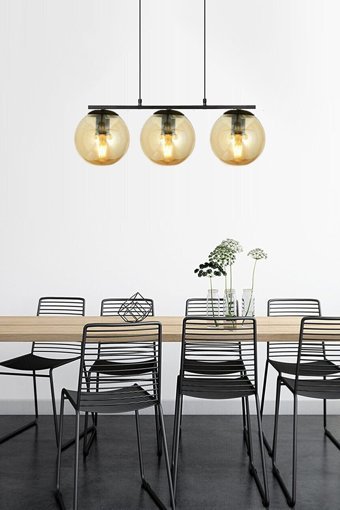 Felicity Mirror 19 Tekli Kahverengi Ledli Modern Ahşap Salon-Oturma Odası Avize