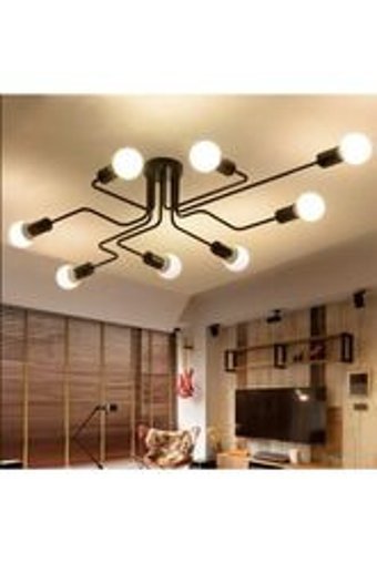 Rotanev Tekli Siyah Modern Plastik Salon Avize