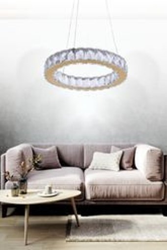 Avizemoda Lora 4'lü Gümüş Kristal Taşlı Retro Metal Salon-Oturma Odası Avize