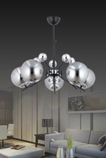 Esdekor Tekli Siyah Sarkıt Modern Cam Salon-Oturma Odası Avize