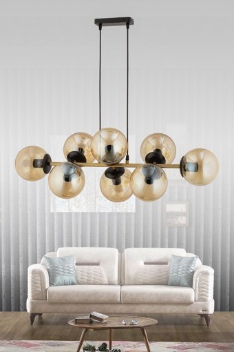 Avimonaydınlatma Clarus 3'lü Siyah Ledli Modern Metal Salon-Oturma Odası Avize