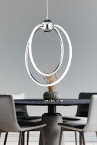 Apliqa Liya Tekli Krom Kristal Taşlı Modern Metal Salon-Oturma Odası Avize